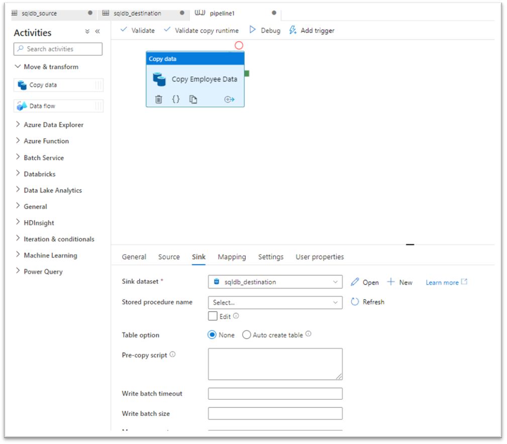 Create Azure Data factory