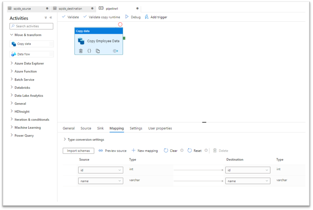 Create Azure Data factory