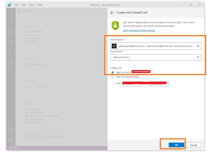 Azure Data Studio - Connecting To Azure SQL Database