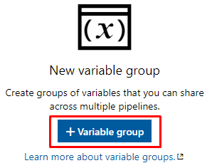 Create a variable group