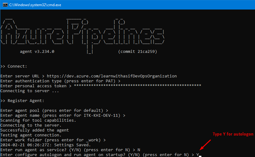 Run agent for startup