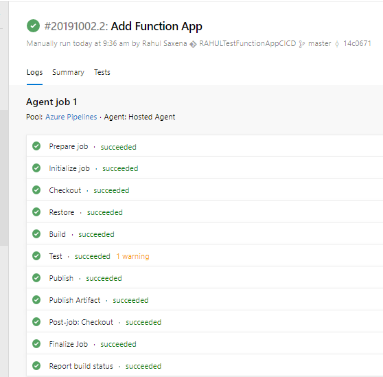 Azure DevOps - CI CD - Build And Release Pipeline - Azure Function
