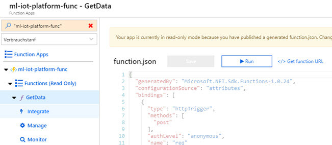 Function App in Portal