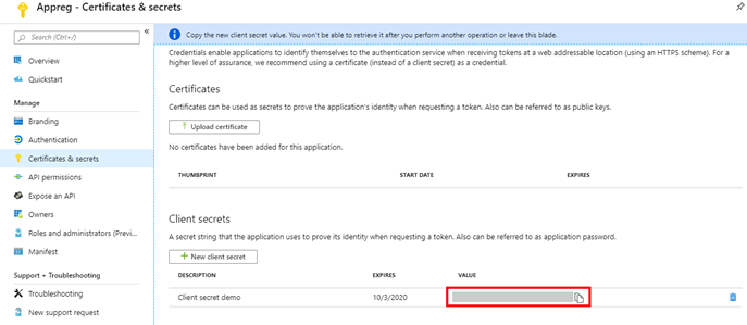 Azure Key Vault Keystore Configuration