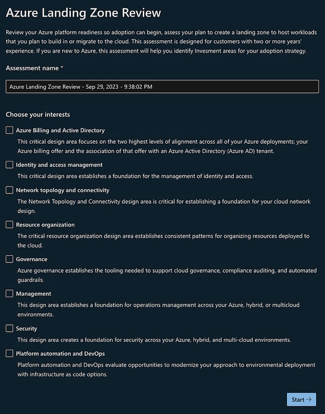 Azure Landing Zone Review Assessment