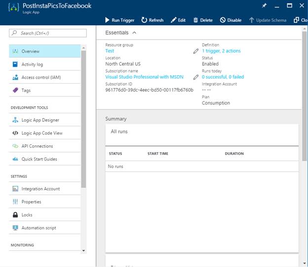 Logic Apps Run Trigger