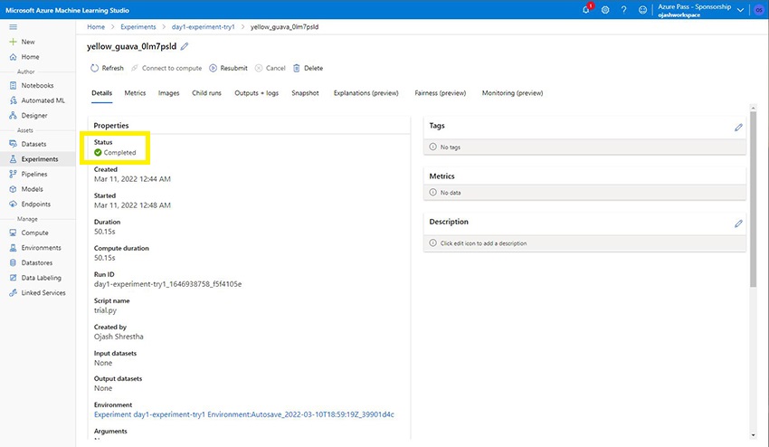 Azure Machine Learning - Writing Python Script In Notebook