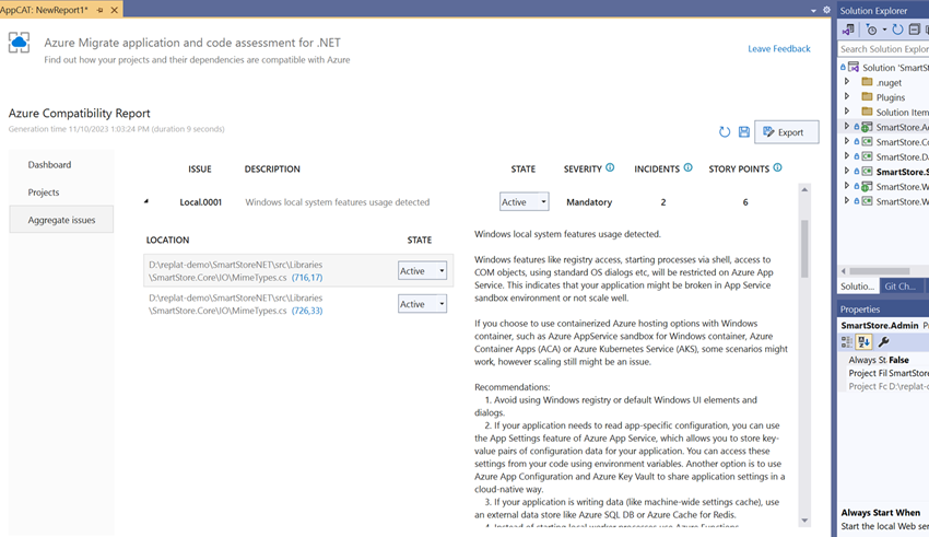 Azure Compatibility Report