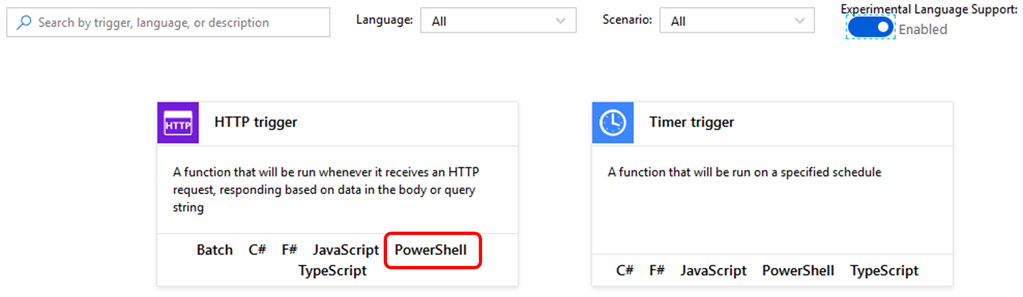 Azure HTTP PowerShell Function App