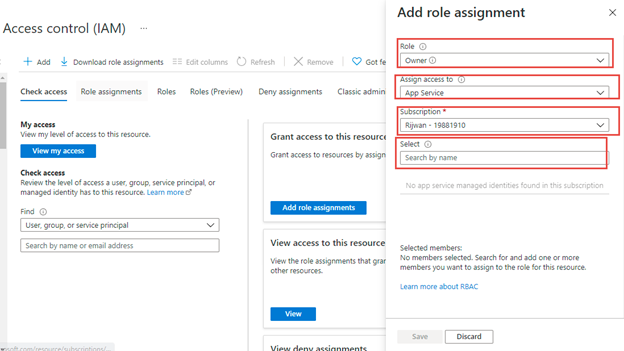 Azure RBAC Role Based Access Control Demonstration With Azure App Service