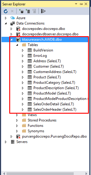 Azure Search - Customer table