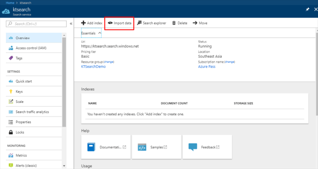Azure Search - Import Data