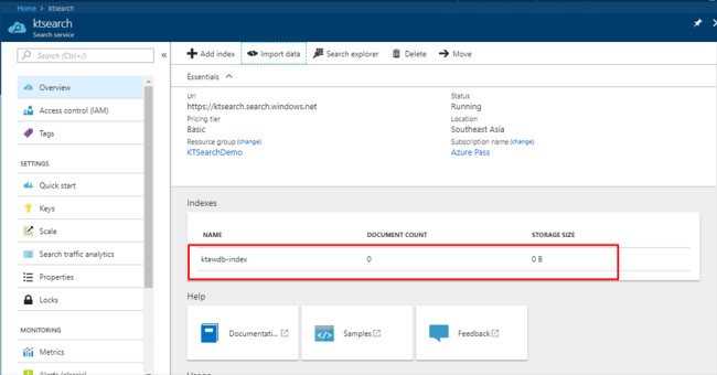 index in the list of indexes