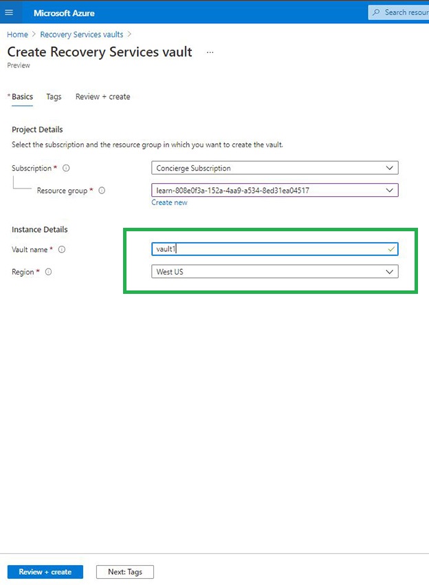 Recovery Vaults in Azure