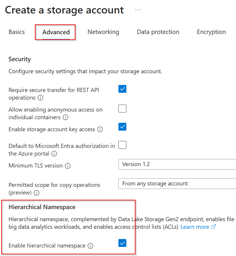 Create a storage account