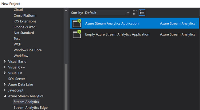 Azure Stream Analytics Job and Tools for Visual Studio