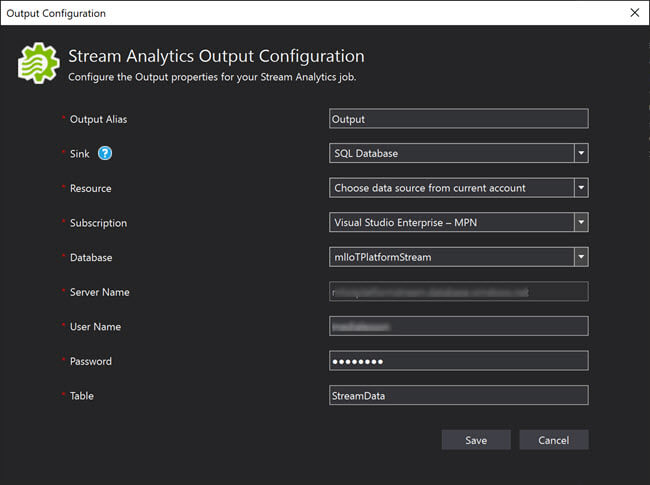 Azure Stream Analytics Job and Tools for Visual Studio
