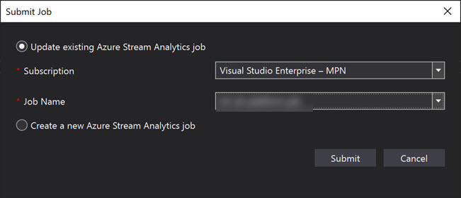 Azure Stream Analytics Job and Tools for Visual Studio