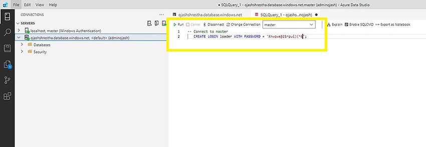 Creating Loading User