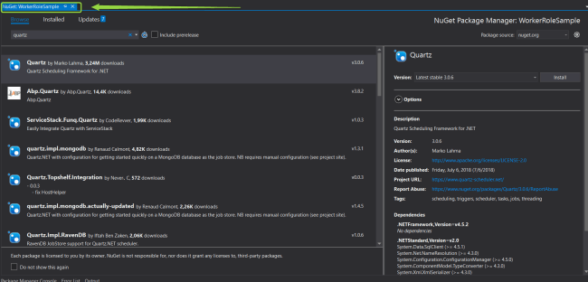 Azure Worker Role With Quartz.Net