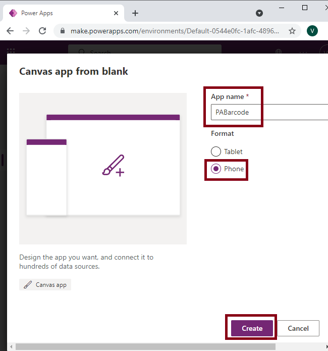 Barcode scanner Control in Power Apps
