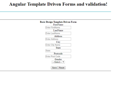 Basic Angular Form Design Using Template Driven Method
