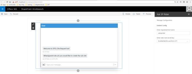 Basic Site Provisioning Using SharePoint Framework client-Side Web Part And Microsoft Bot Framework