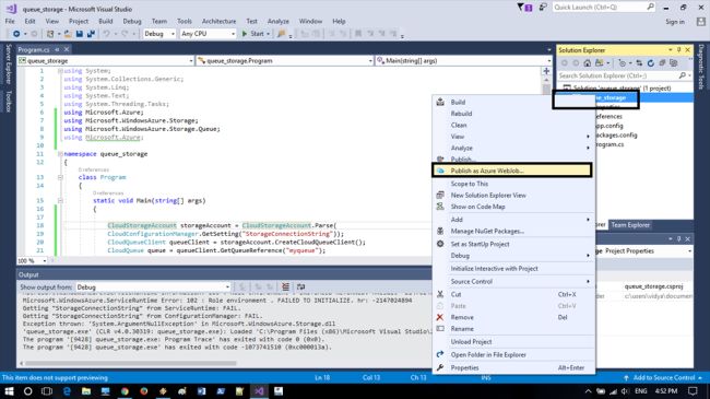 Publish as Azure WebJob