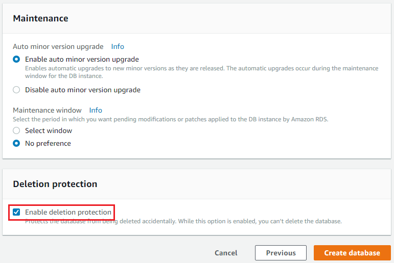 Enable deletion protection