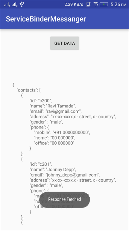 Bound Service Using Messenger In Android: Part Three