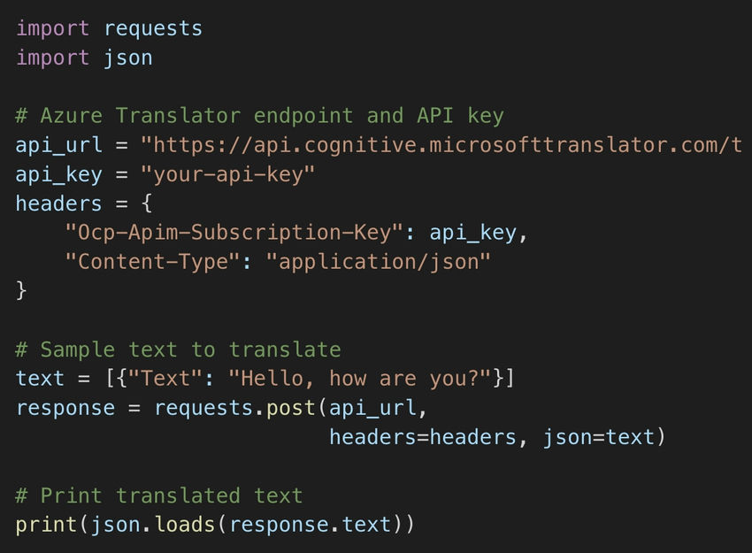 API call for translation 