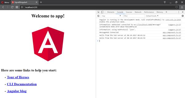 Broadcasting Message From ASP.NET Core To Angular Client Using SignalR
