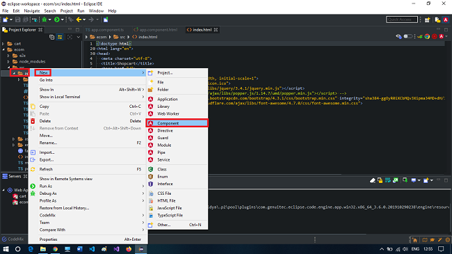 Using Eclipse Build A Simple Online Shopping Site With Angular IDE Plugin