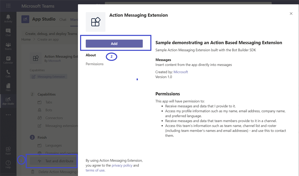 Build Action Based Messaging Extension With Microsoft Teams App