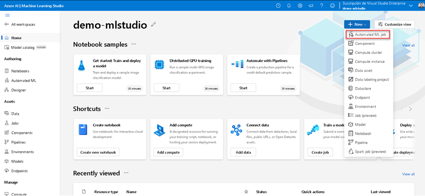 regression model of house renting Azure AutoML