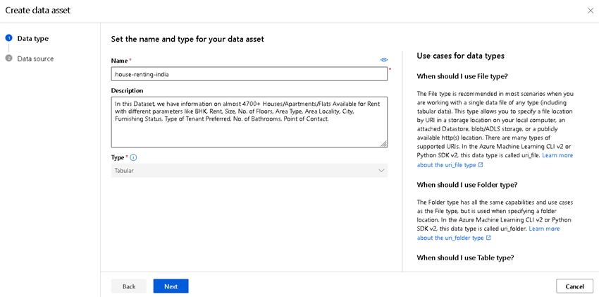 regression model of house renting Azure AutoML