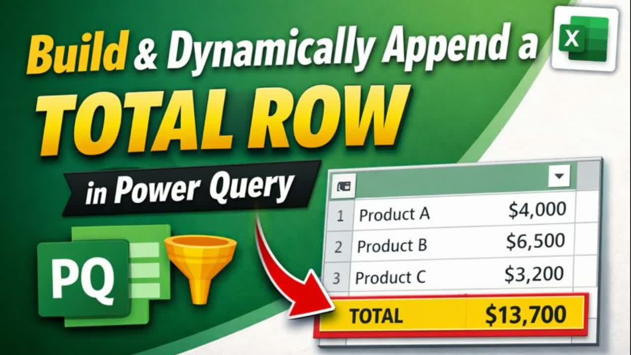 📊 Build and Dynamically Append a Total Row in Power Query