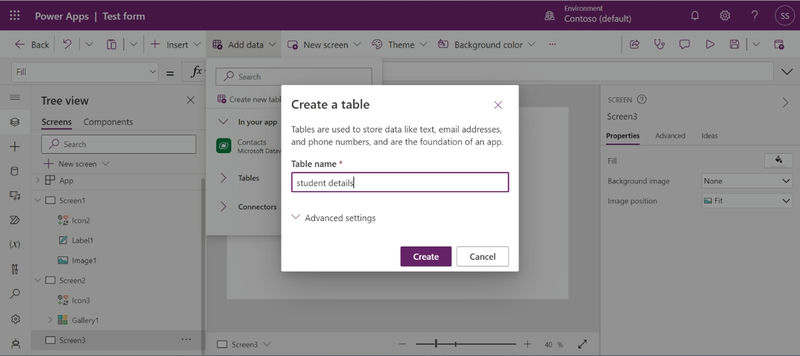 Build Form and Connect to Table Data in Power Apps