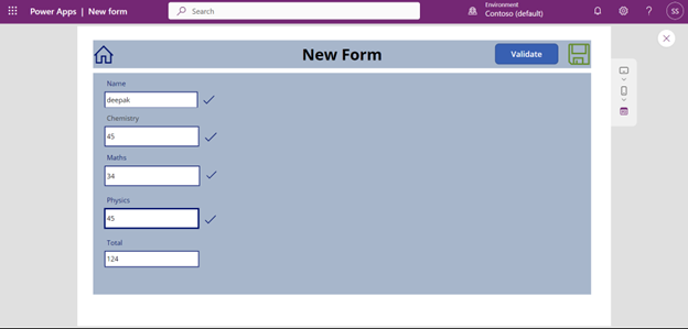 Forms Validation in Power apps
