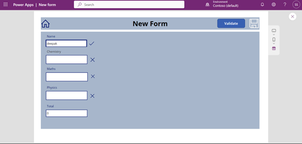 Forms Validation in Power apps