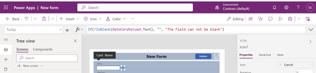 Forms Validation in Power apps