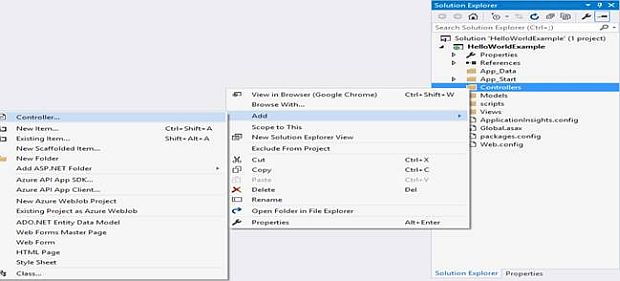 Select MVC 5 Controller 