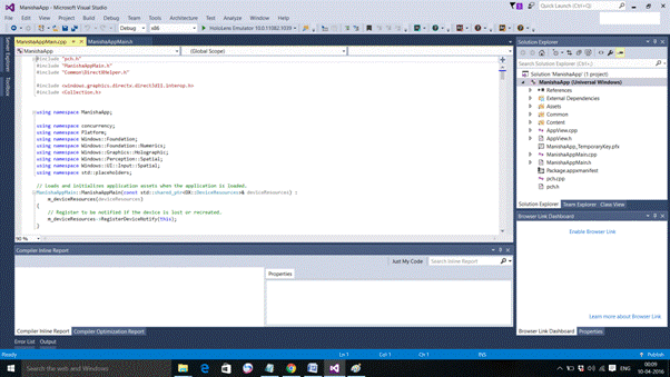 Building Hololens App With C++ Template