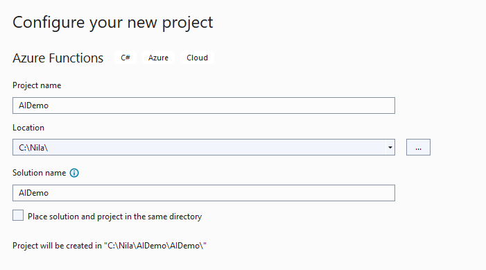 Configure your new project