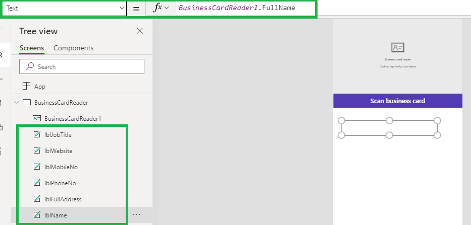 Business Card Reader Using AI Builder In PowerApps