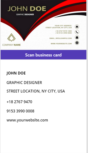 Business Card Reader Using AI Builder In PowerApps