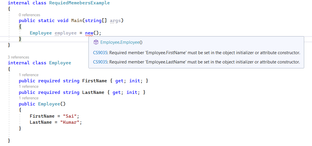 C#11 Features - Required Members