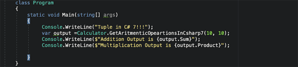 C# 7 Tuple Improvement