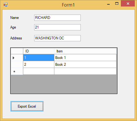 C# Export To Excel From Datagridview