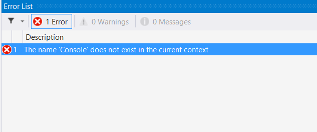 C# Tutorial Part 2 - The First Error In Your Application